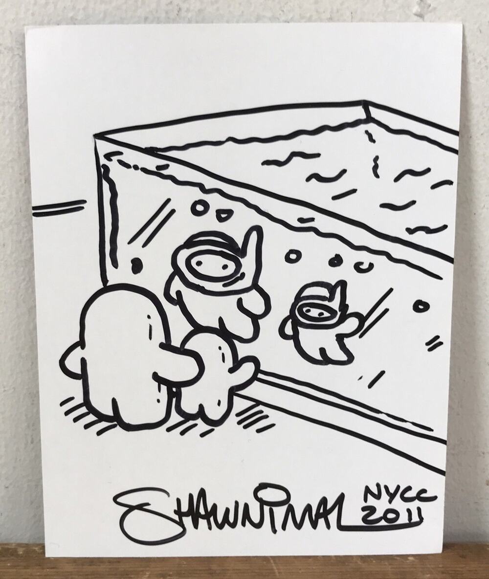 Shawnimal NYC 2011 Shawn Smith Original Hand Drawn Cartoon Drawing Art Card